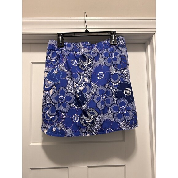 Talbots Pants - T by Talbots Womens Xl Blue White Pink Floral Skort Stretch Golf Pocket Modest
